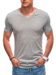 T-shirt męski basic V-neck EM-TSBS-0101 - szary melanż V4