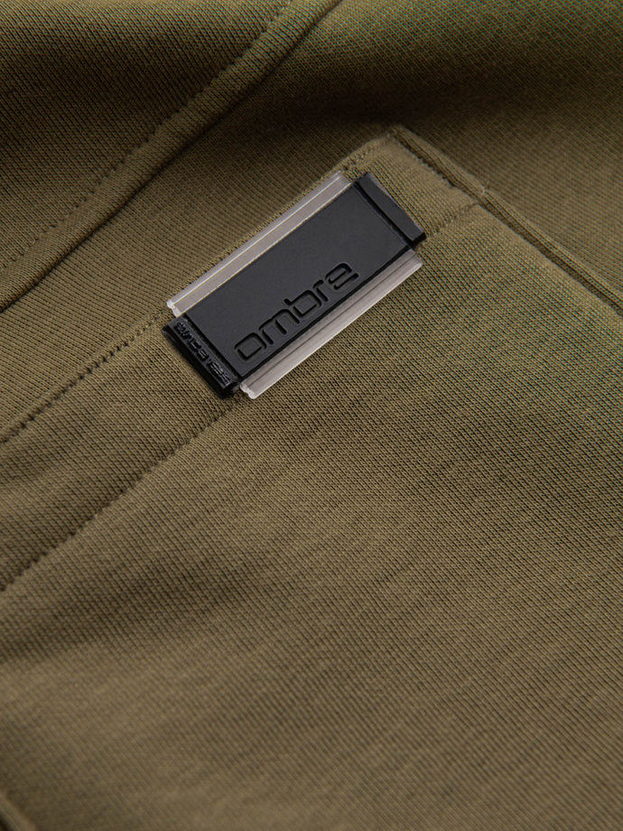 Men's BASIC cotton jogger sweatpants - olive V2 OM-PABS-0174