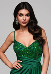 Evening dress LA-OM-DLR132 - green