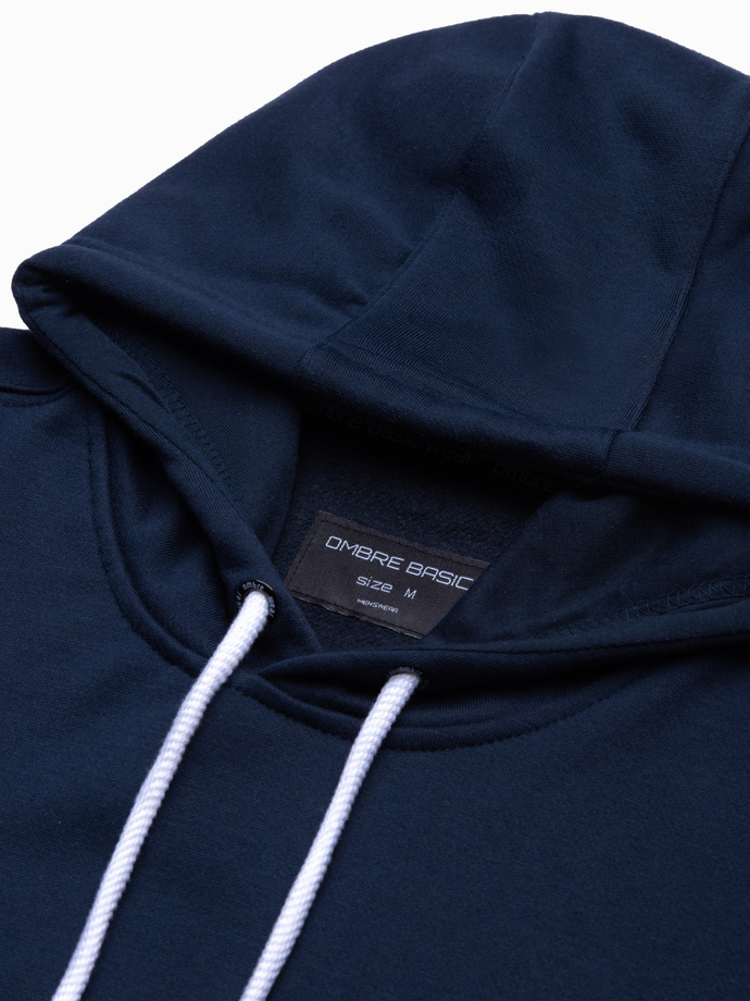 Bluza męska z kapturem BASIC - granatowa V3 B979
