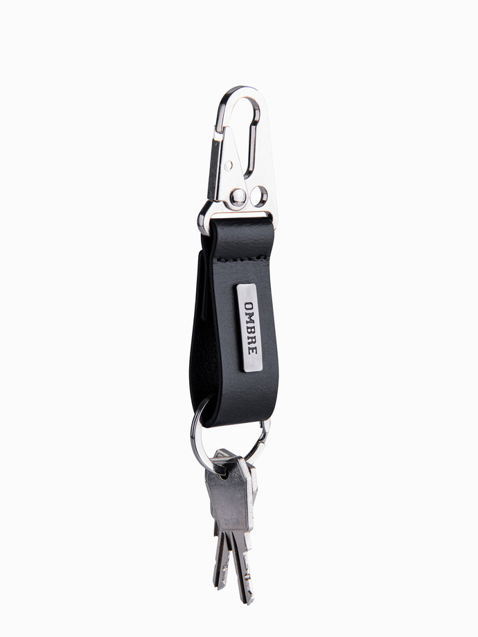 Men's key ring with snap hook - black V1 OU-ACKC-0100