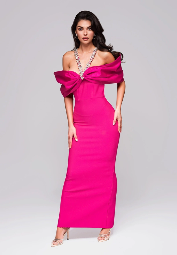 Evening dress LA-OM-DLR256 - fuchsia