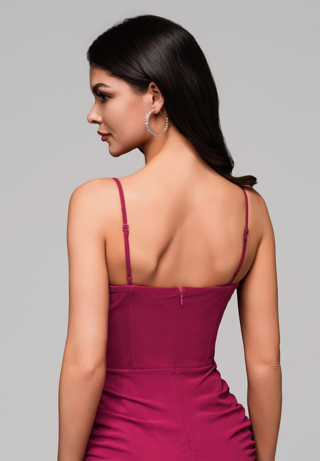 Evening dress LA-OM-DLR145 - dark red