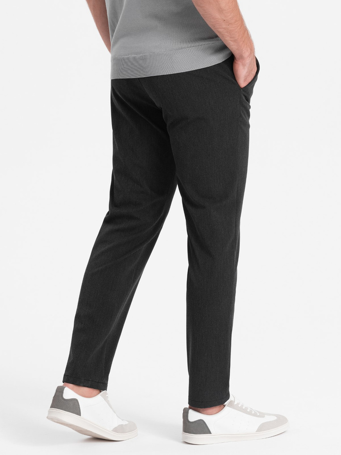 Eleganckie męskie spodnie chino SLIM FIT - grafitowe V2 OM-PACP-0191
