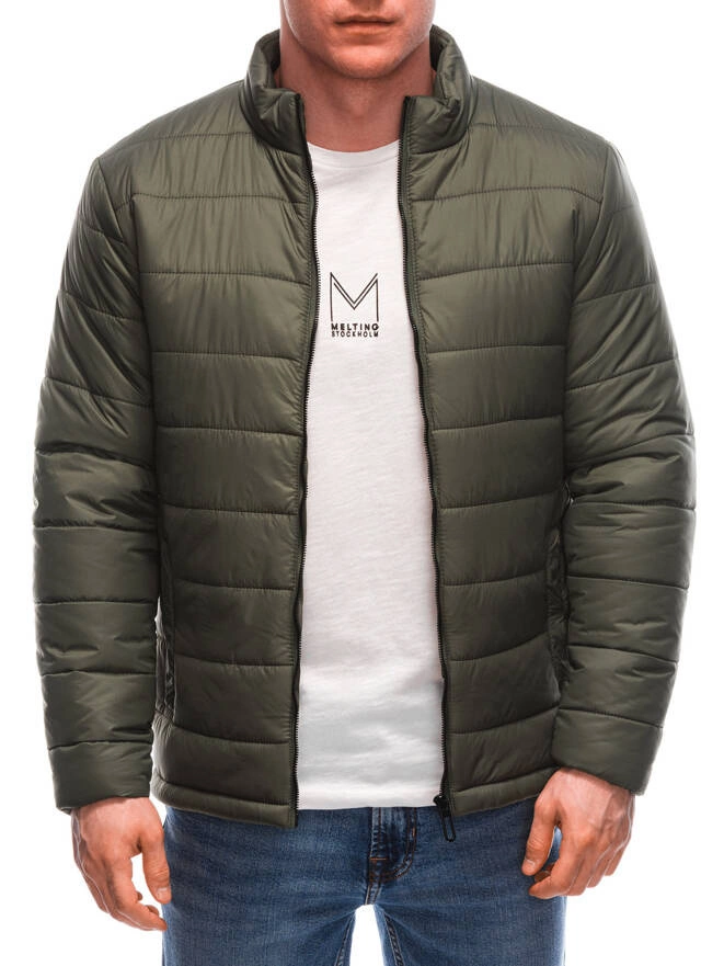 Men's transitional quilted jacket C632 - olive green