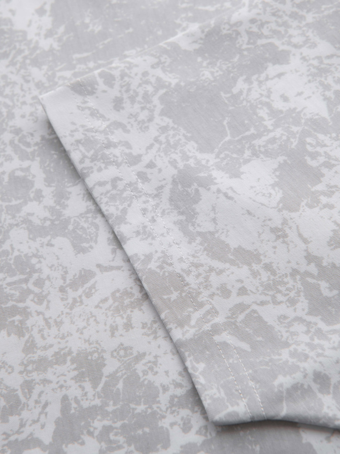 Men's patterned cotton short-sleeved T-shirt - white V1 OM-TSFP-0223