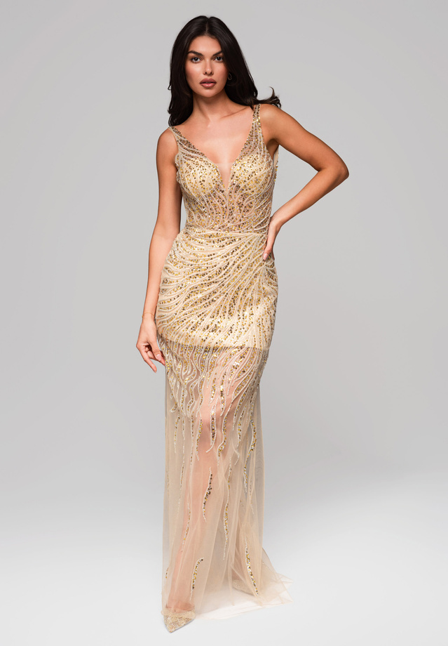 Evening dress LA-OM-DLR240 gold