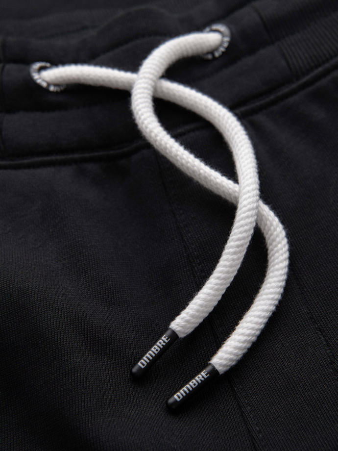 Męskie spodnie dresowe typu jogger - czarne V5 OM-PABS-0173