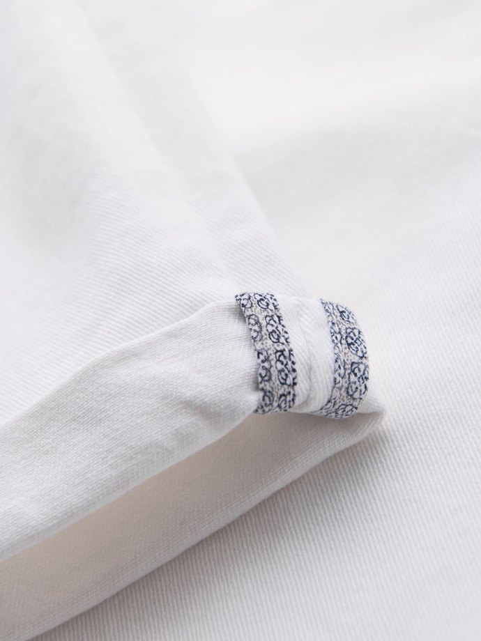 Men's denim classic shorts with rolled up leg - white V1 OM-SRDS-0162