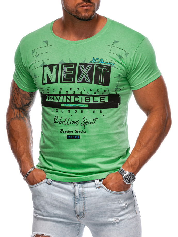 Men's printed t-shirt S1977 - green