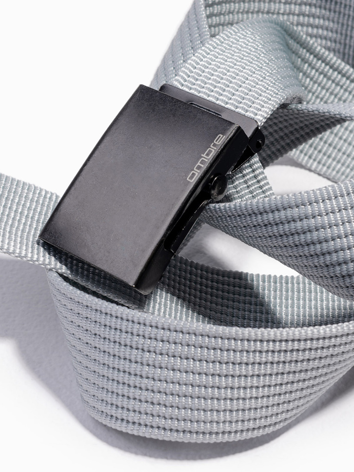 Men's belt with metal buckle - grey A376