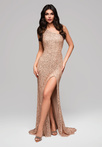 Evening dress LA-OM-DLR142 - gold
