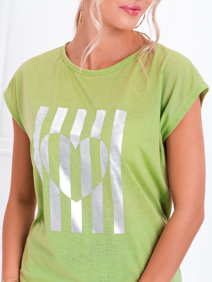 Women's printed t-shirt SLR021 - light green