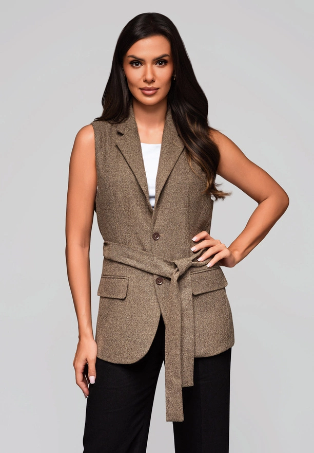 Women's vest LW-BLZV-0102 - dark beige