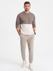 Men's sweatpants joggers on elastic with stitching - ash V1 OM-PASK-0142