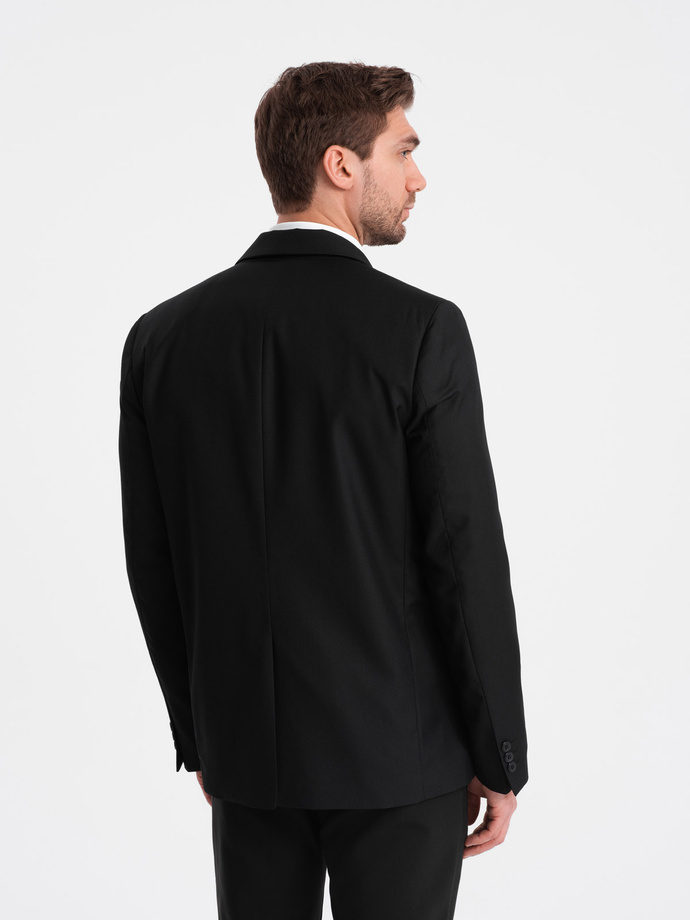 Men's classic jacket with pillowcase pocket - black V4 OM-BLZB-0115