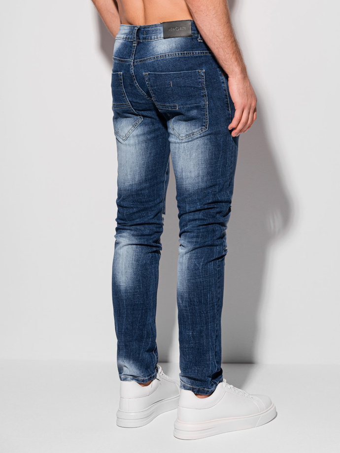 Spodnie męskie jeansowe P1307 - niebieskie