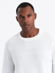 Men's RELAXED FIT knit sweater in diamond weave - broken white V1 OM-SWSW-0110