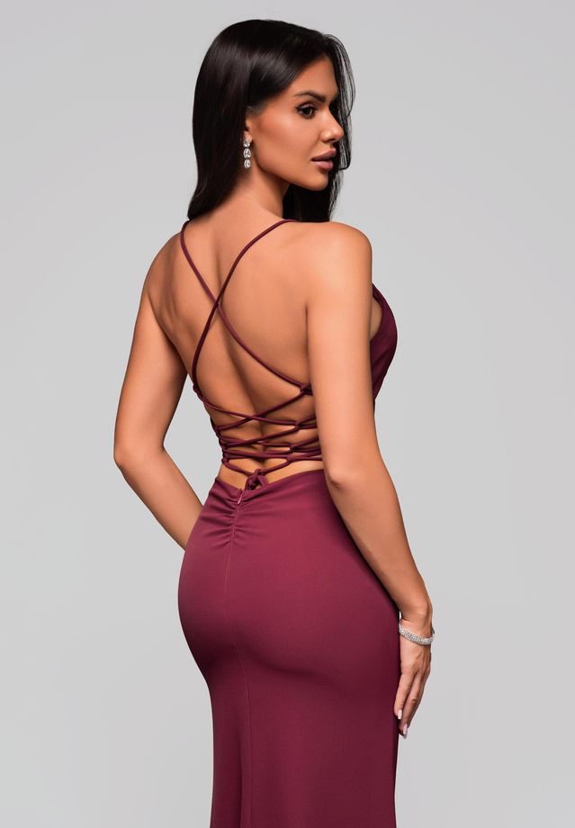 Evening dress LA-OM-DLR208 - burgundy