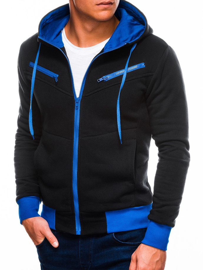 Men's zip-up hoodie - black/blue AMIGO