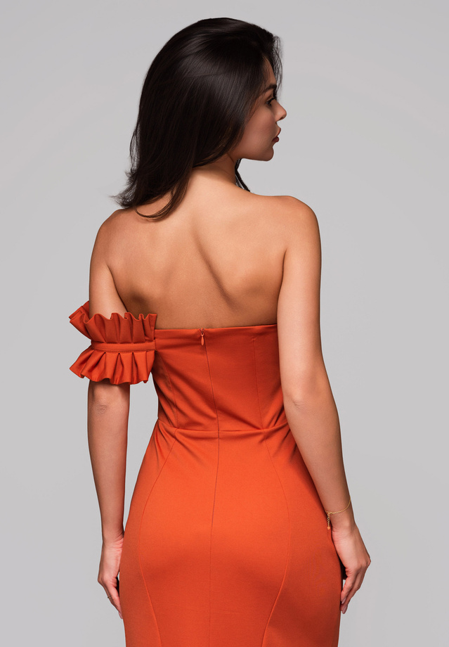Evening dress LA-OM-DLR219 - dark orange