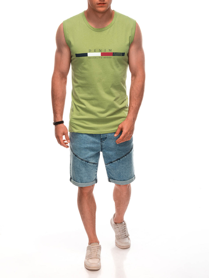 Bokserka męska z nadrukiem S1955 - jasnozielona