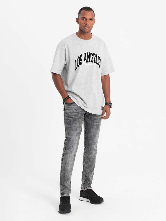 Spodnie męskie jeansowe SLIM FIT - szare V4 OM-PADP-0110