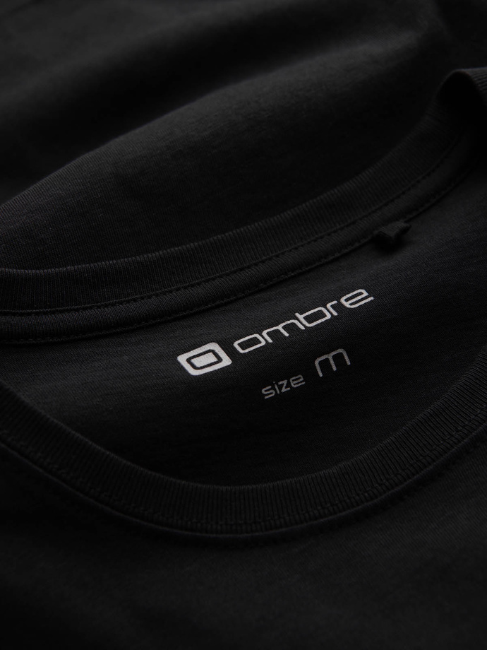 Men's printed cotton t-shirt - black V3 OM-TSPT-0166