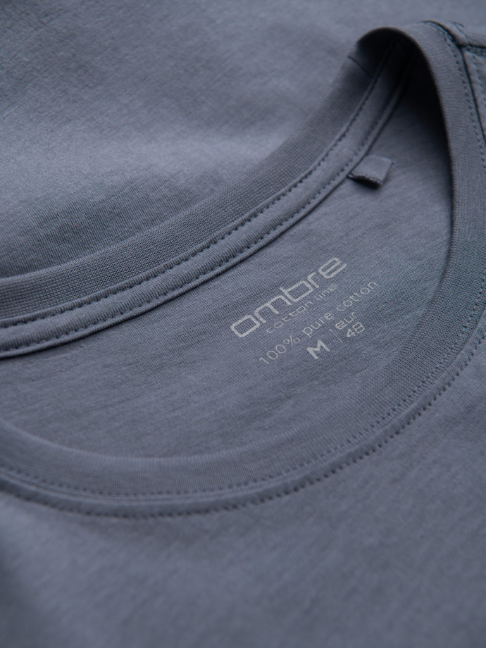 Classic BASIC men's cotton T-shirt - denim V5 OM-TSBS-0146