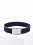 Men's two-tone parchment belt - navy blue A364 