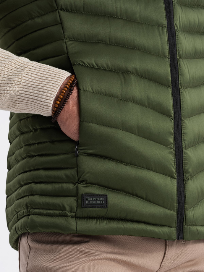 Men's quilted sleeveless - dark green V4 V54