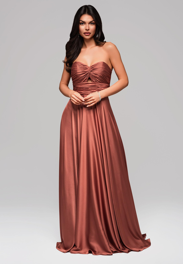 Evening dress LA-OM-DLR159 - brown