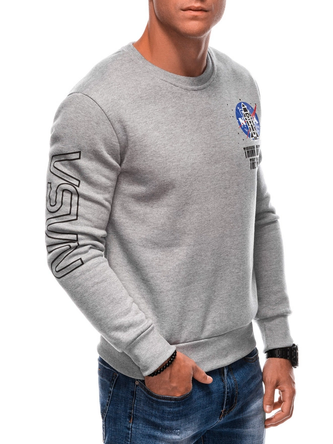 Bluza męska bez kaptura B1685 - szara