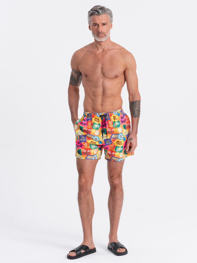 Men's swim shorts in lettering - multicolor V14 OM-SRBS-0125