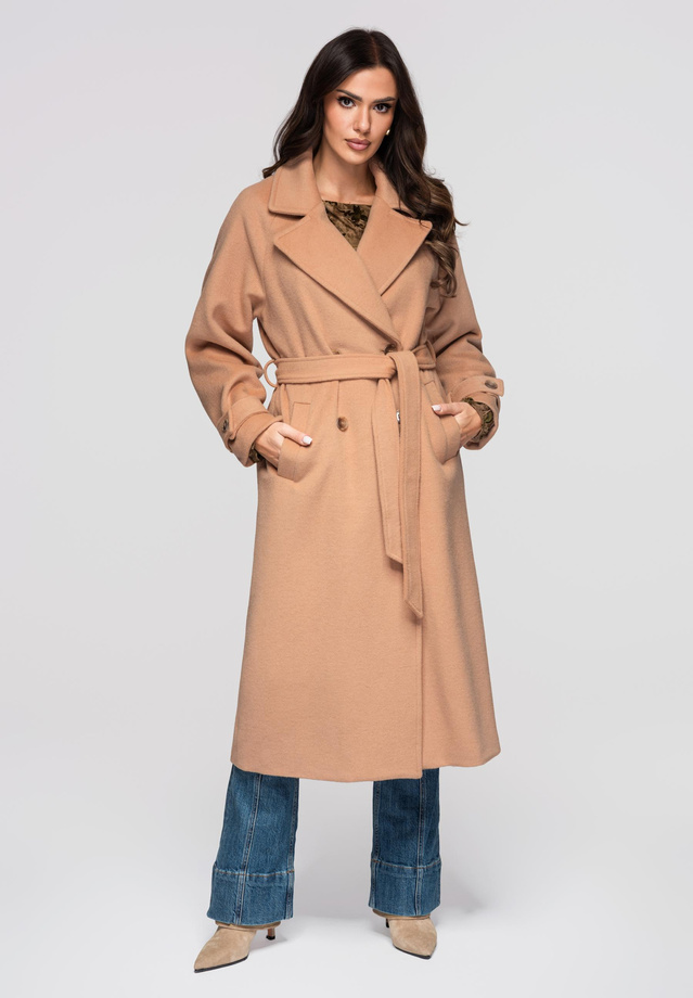 Women's long wool coat LARICA OW-COLC-0100 v3 - maroon