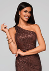 Evening dress LA-OM-DLR225 - brown