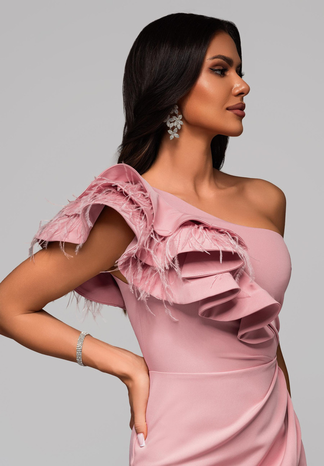 Sukienka wieczorowa LA-OM-DLR005 Regular Fit różowy