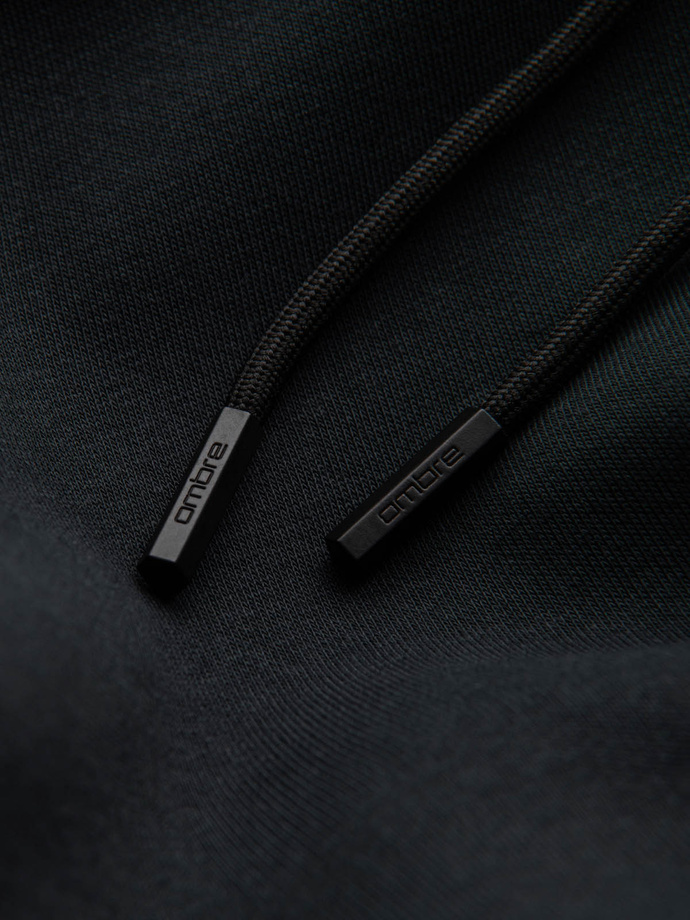 Męska dresowa bluza kangurka z kapturem BASIC – czarna V9 OM-SSBN-0161