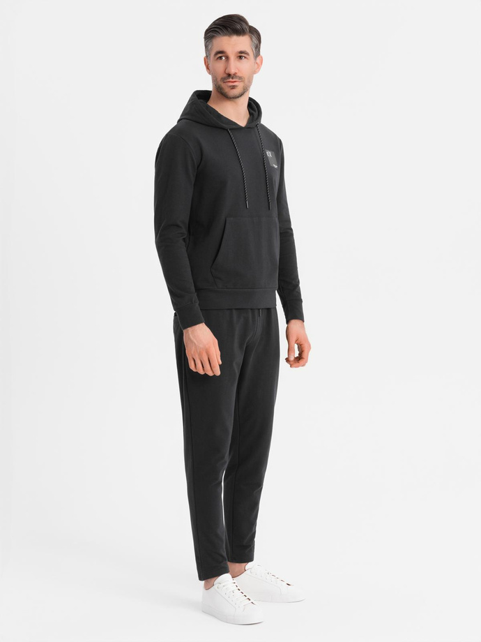 Men's sweatshirt set hoodie + sweatpants - black V1 Z107