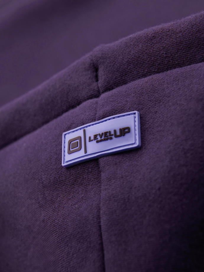 Bluza dresowa unisex z kieszeniami i kapturem – fioletowa V13 OU-SNBC-0105