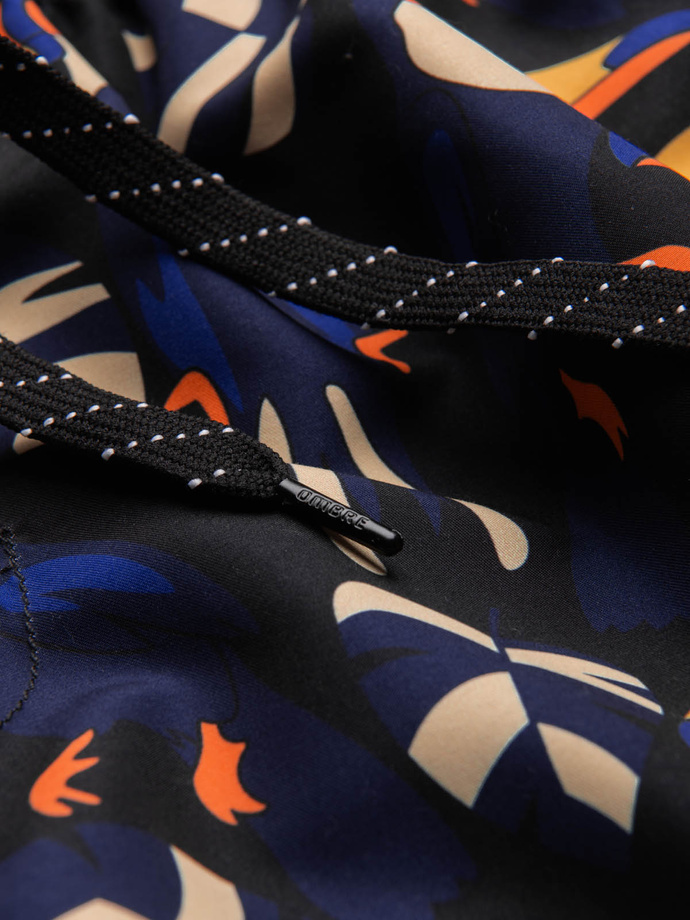 Szorty męskie kąpielówki w tukany - czarno-granatowe V1 OM-SRBS-0140