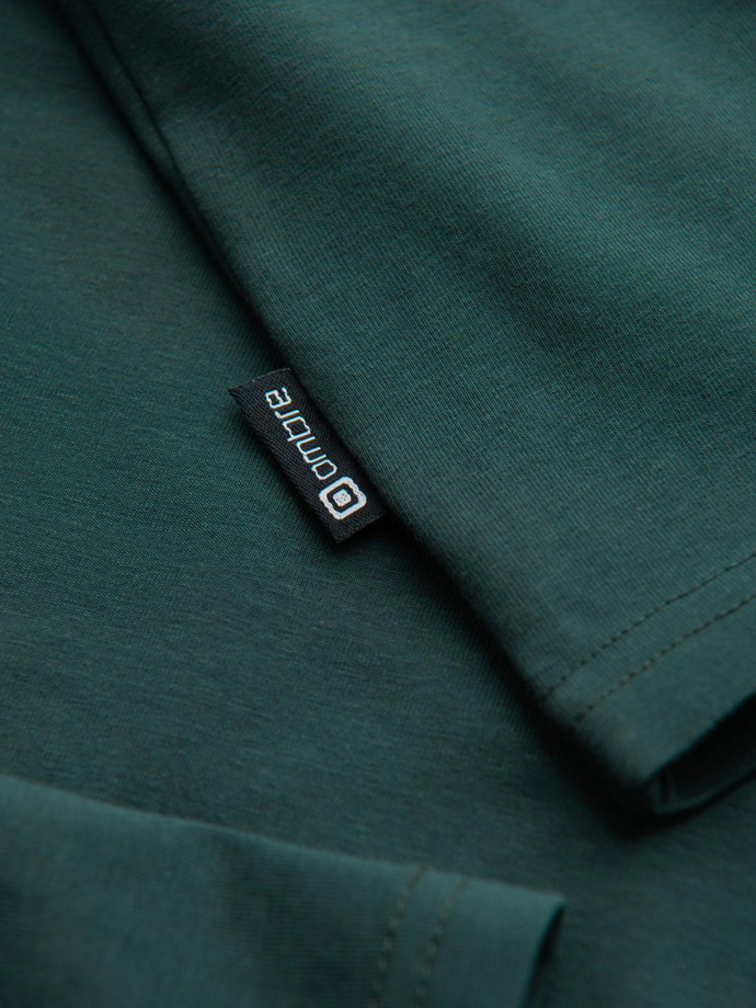 Men's plain turtleneck longsleeve - dark green V7 OM-OM-LSCL-0130