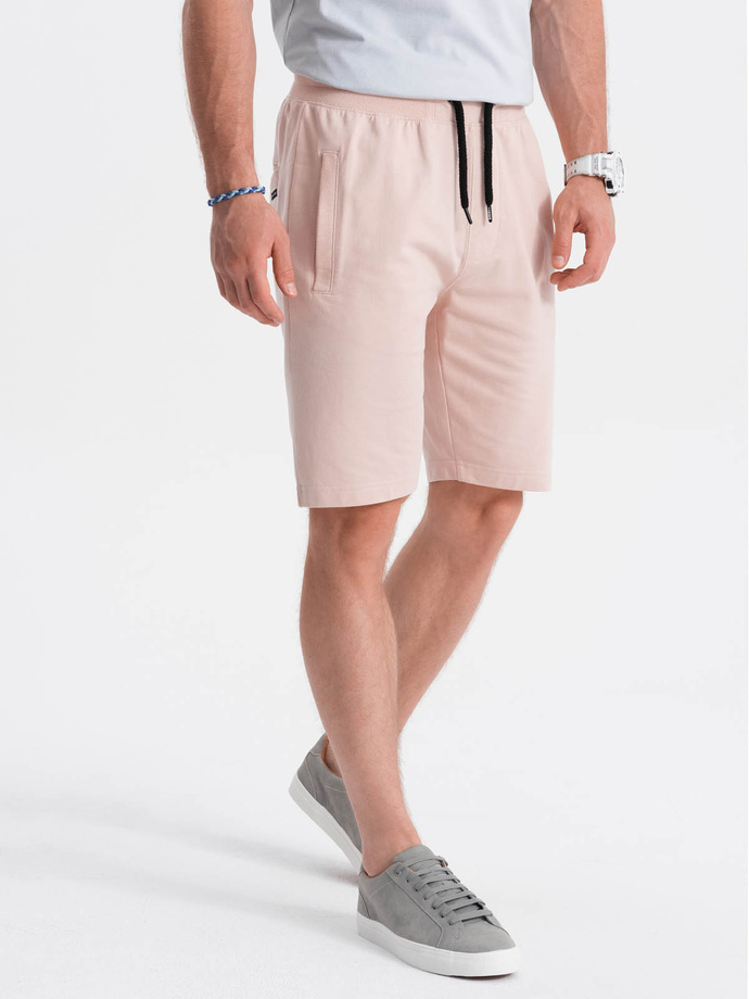 Men's knit shorts - powder pink V6 W291