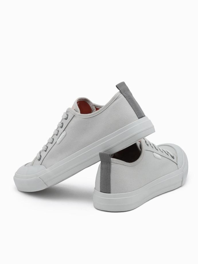 Men's short sneakers monocolor - gray V2 OM-FOSL-0116