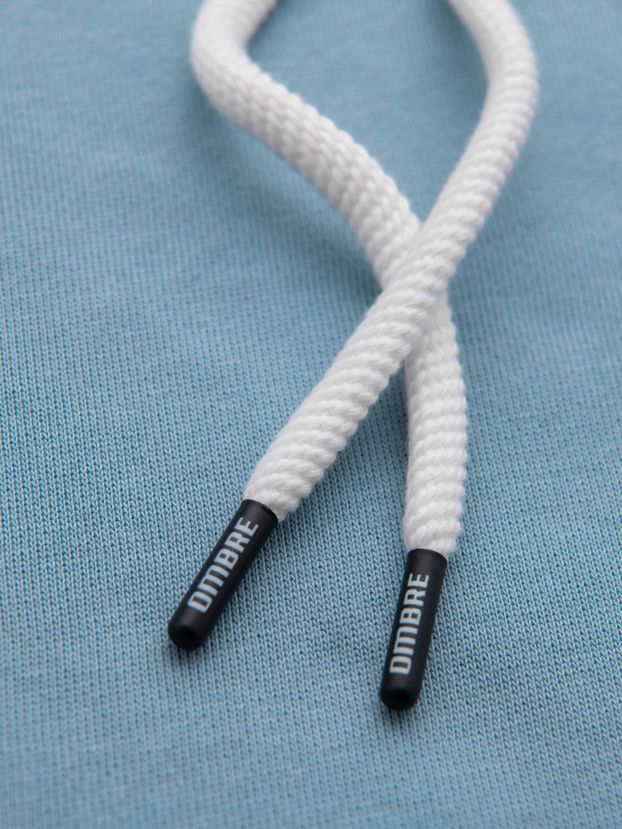 Men's kangaroo sweatshirt with hood - blue V7 OM-SSBN-0177