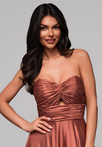 Evening dress LA-OM-DLR159 - brown