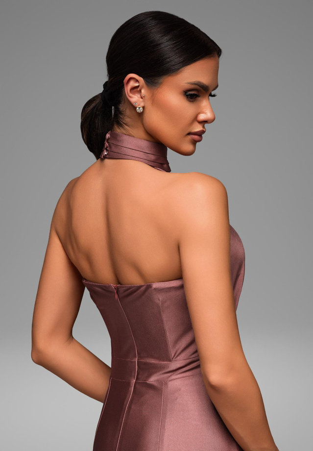 Evening dress LA-OM-DLR082 - brown