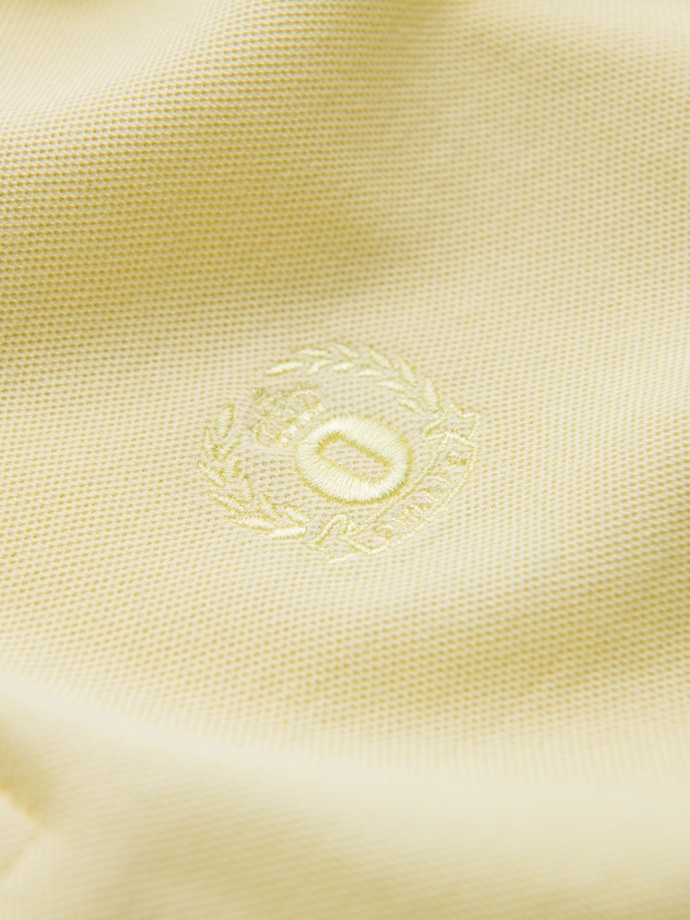 BASIC men's single color pique knit polo shirt - yellow V15 OM-POBS-0100