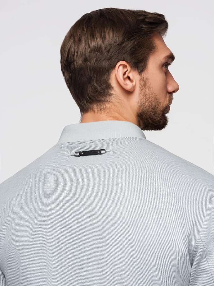 Men's raglan sleeve bomber jacket - light grey V4 OM-JANP-0159