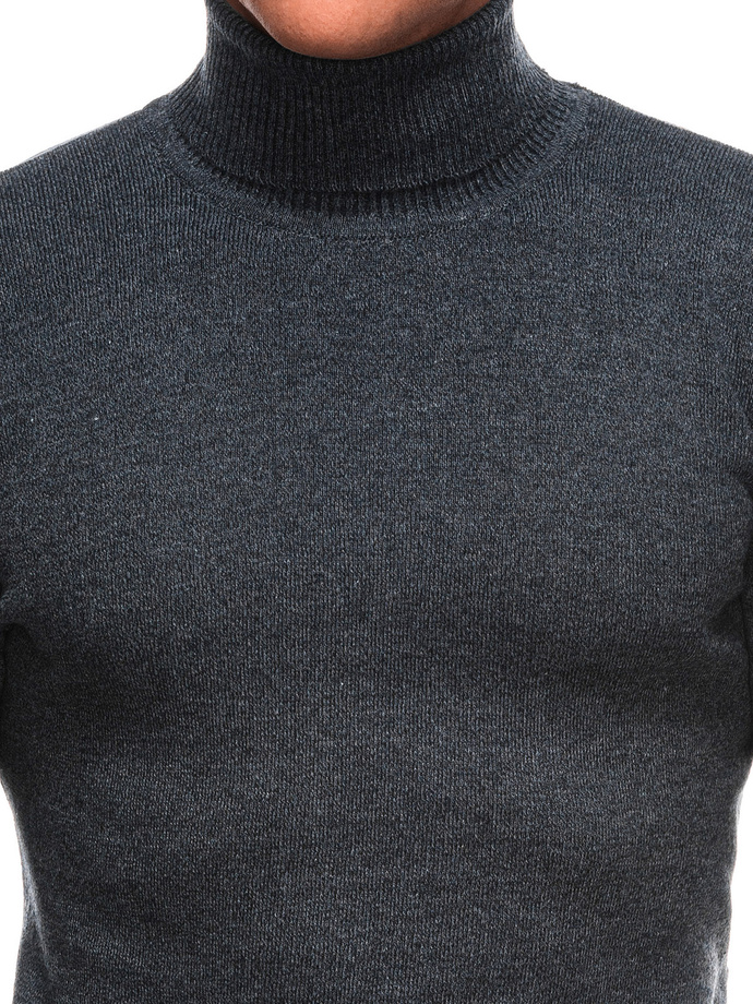 Men's turtleneck sweater E249 - navy blue